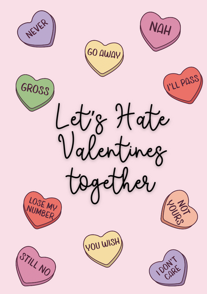 Anti Valentines Card - Love Hearts